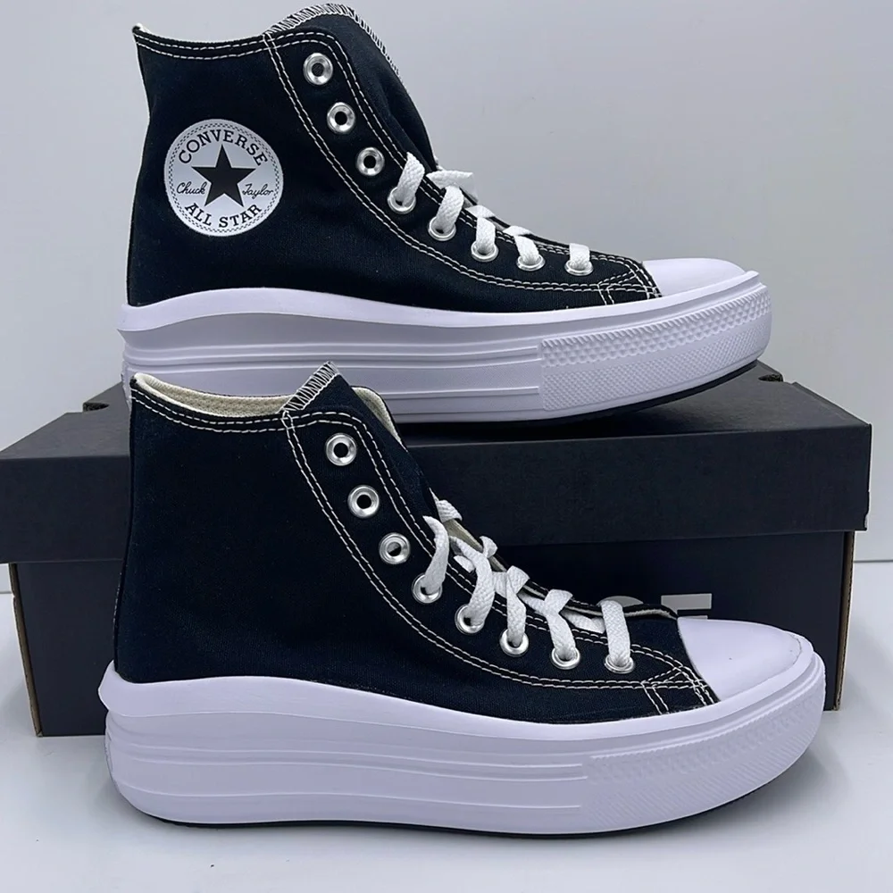 Converse WMNS CTAS MOVE HI
BLACK/NATURAL IVORY/WHITE 568497C Platforms Sneakers - Picture 1 of 16